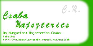 csaba majszterics business card